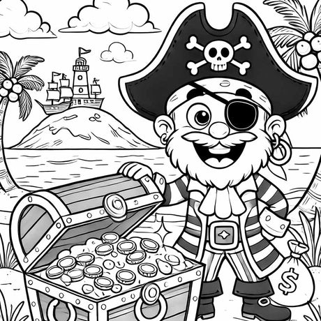 Kolorowanka dla chłopca do pobrania z piratem