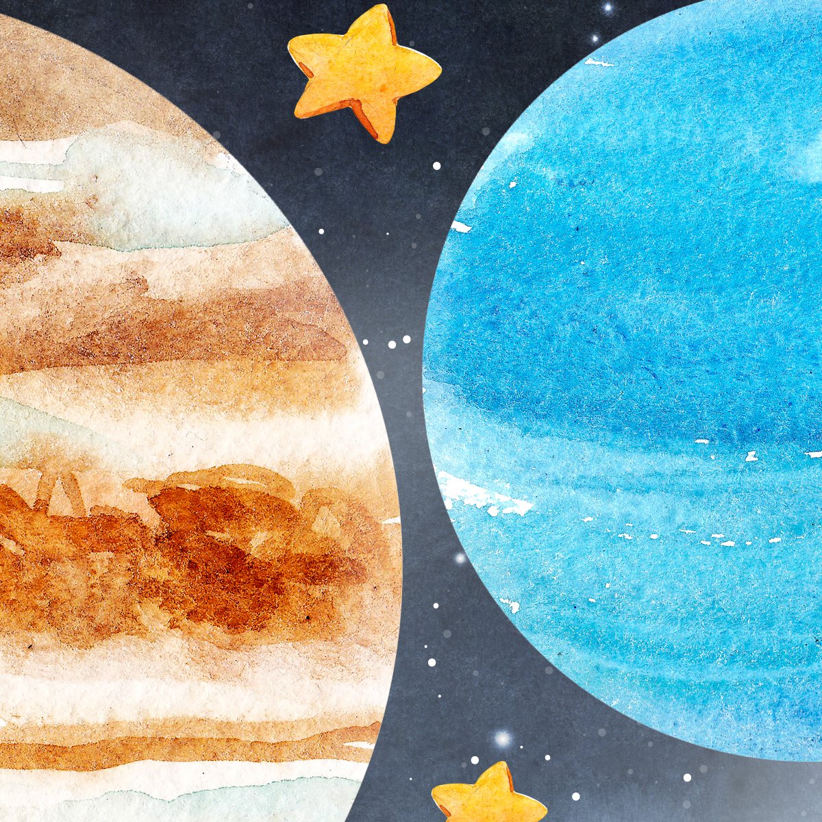 Naklejka na ścianę planety mars i pluton