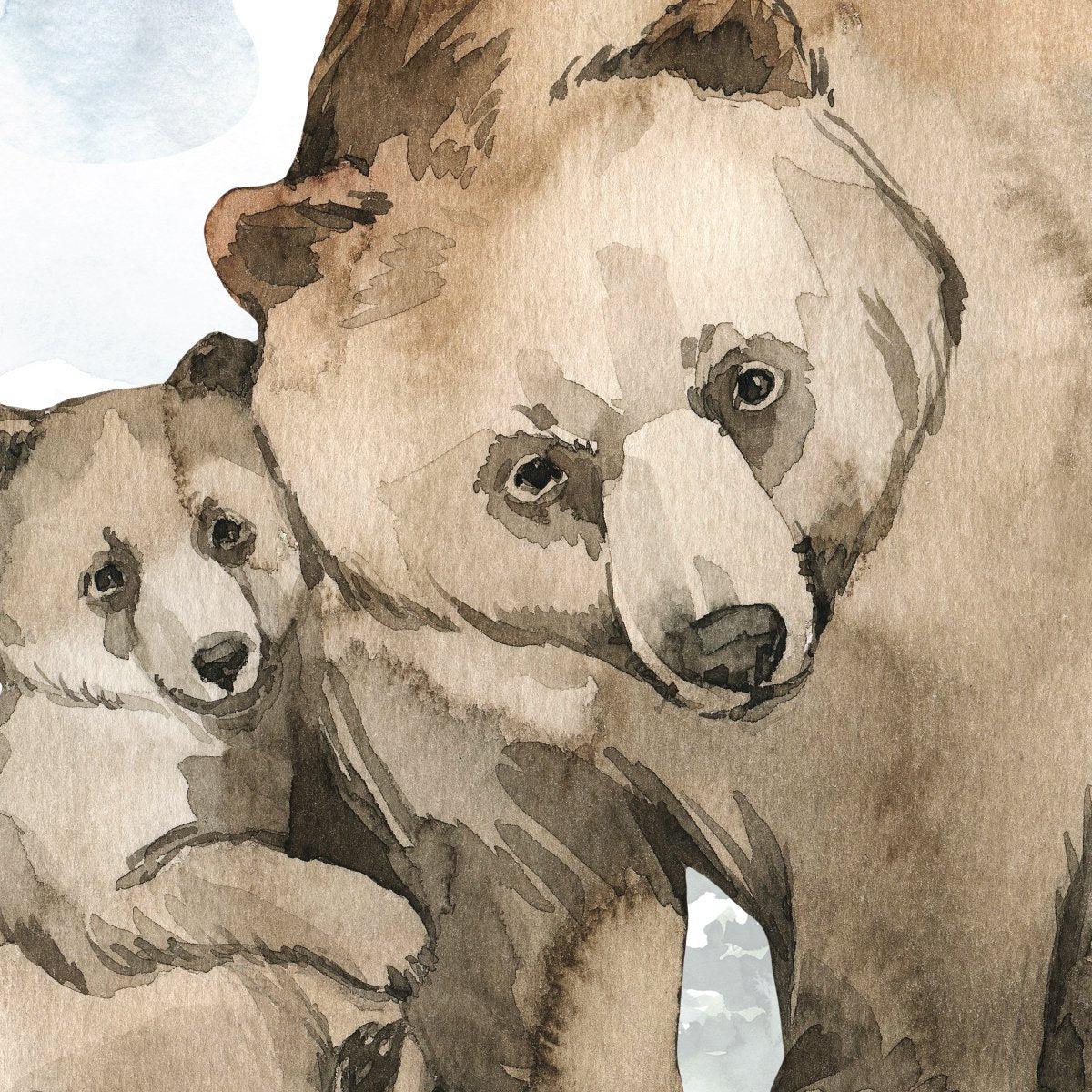 Duża naklejka na ścianę dla dzieci brązowe misie