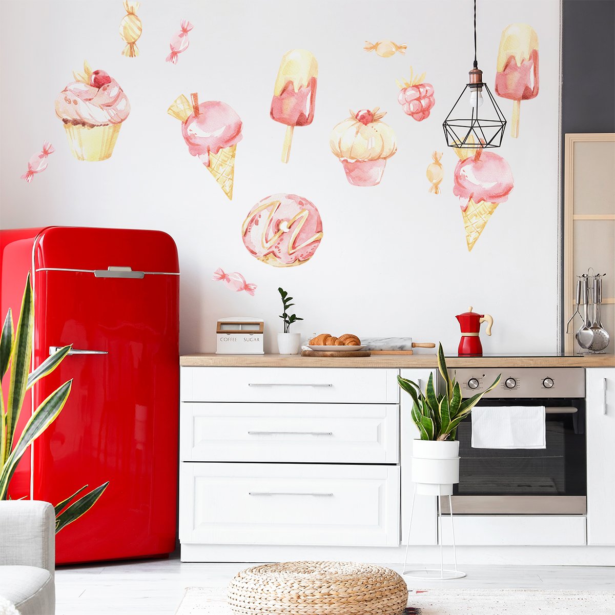 Naklejki ścienne - lody, muffinki i cukierki