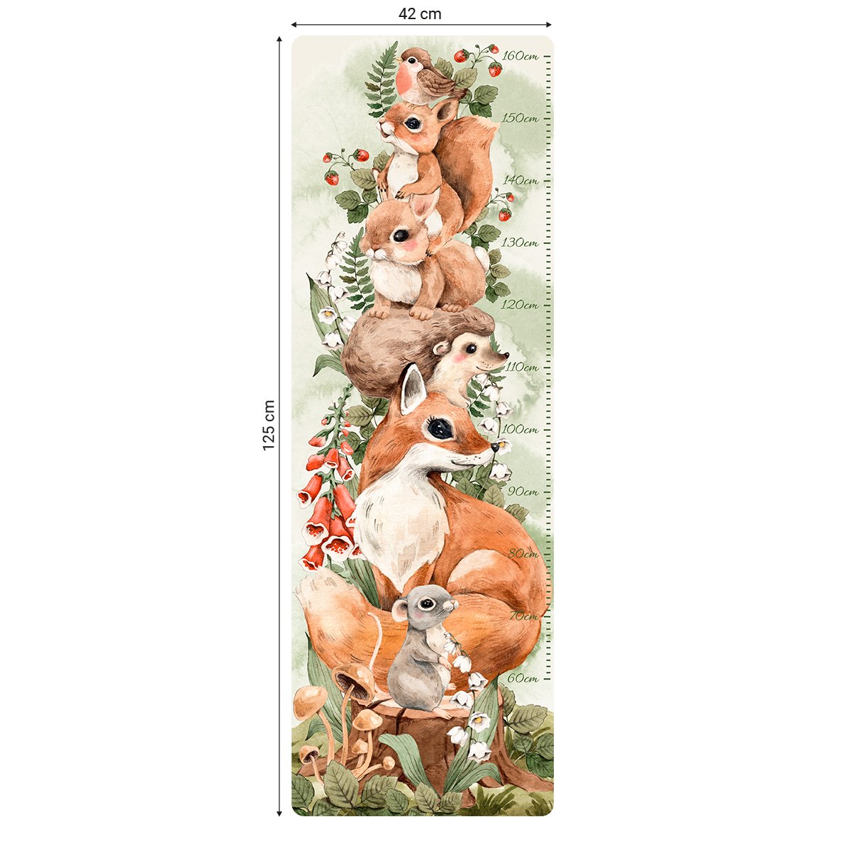 Miarka wzrostu dla dziewczynki zielony las