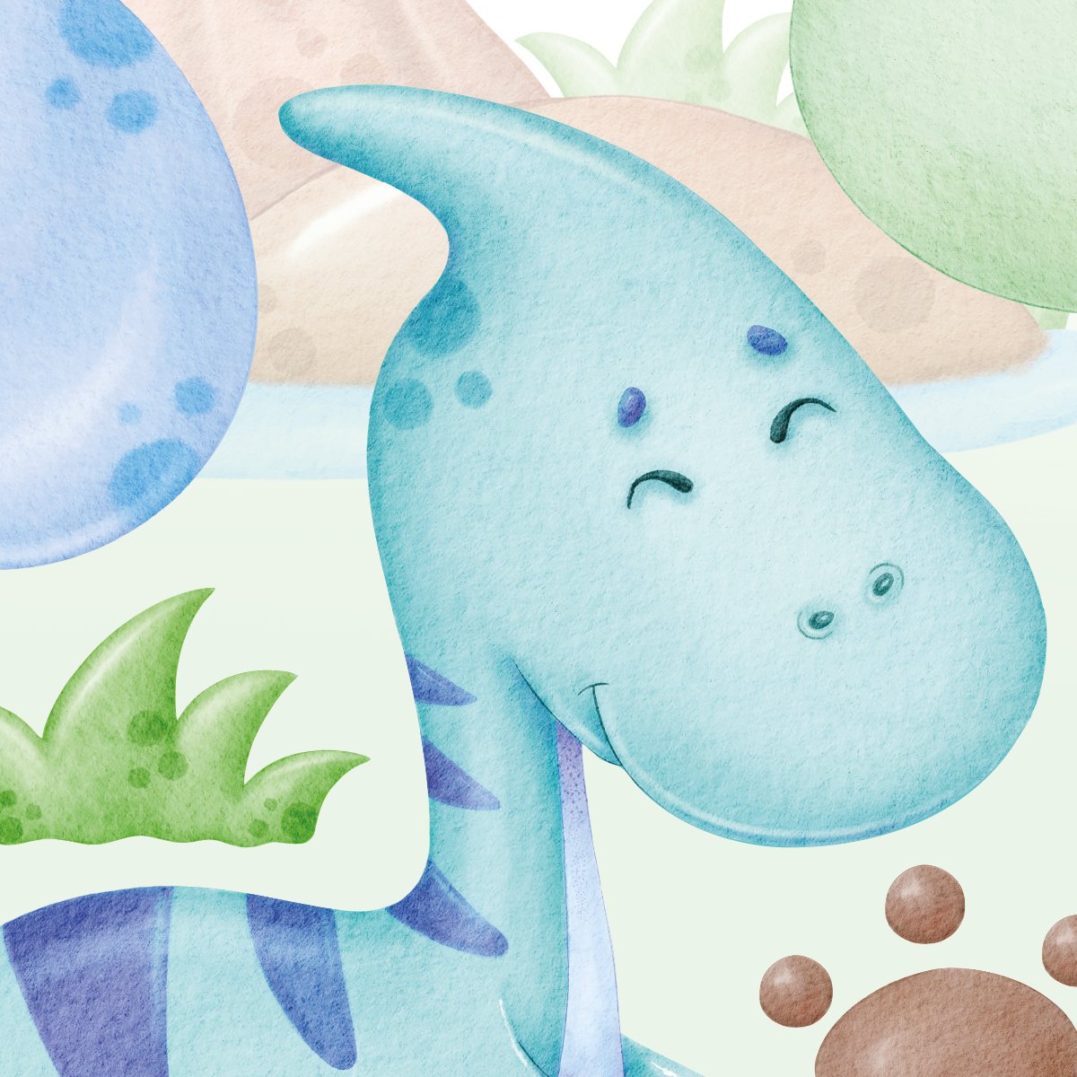 Naklejka na ścianę dla małych dzieci kolorowe dinozaury