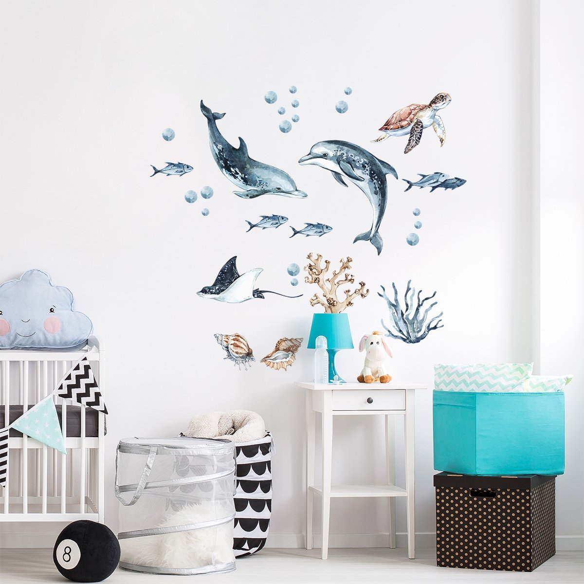 Naklejka dla dzieci ocean i zwierzęta morskie