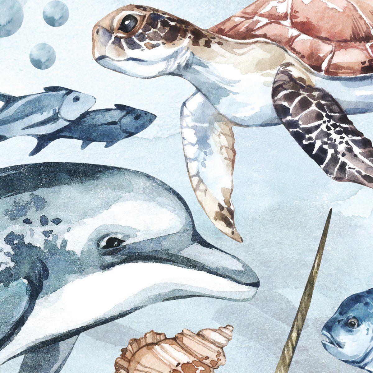 Naklejka na ścianę dla dziewczynki rybki