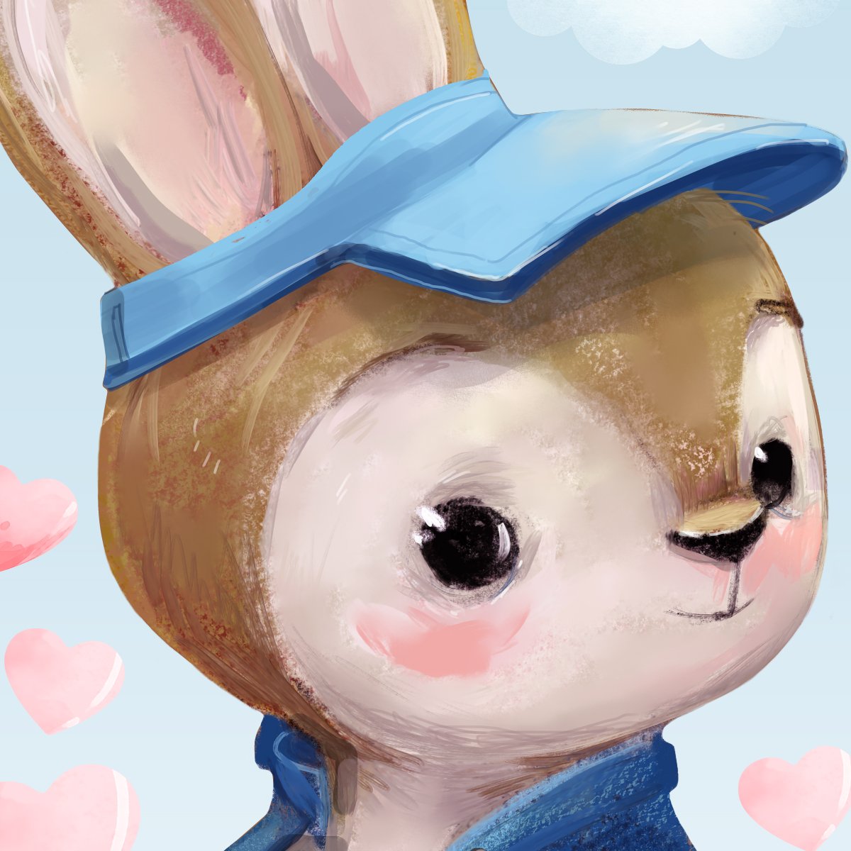 Naklejka na ścianę do pokoju małego chłopca wesoły królik