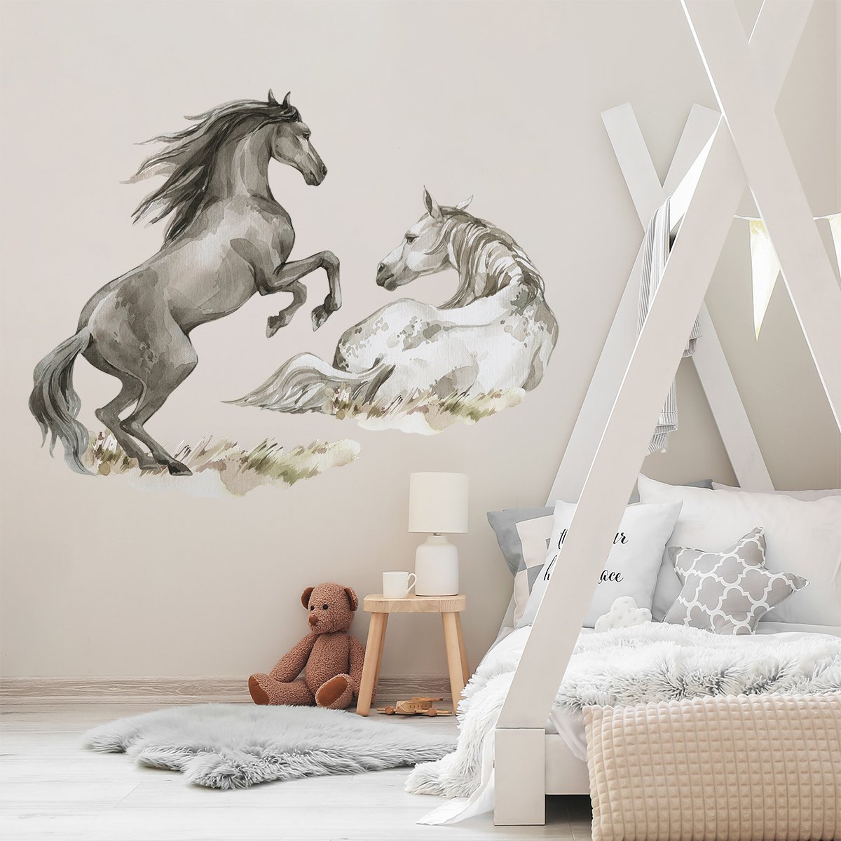 Naklejka na ścianę dzikie konie zwierzęta