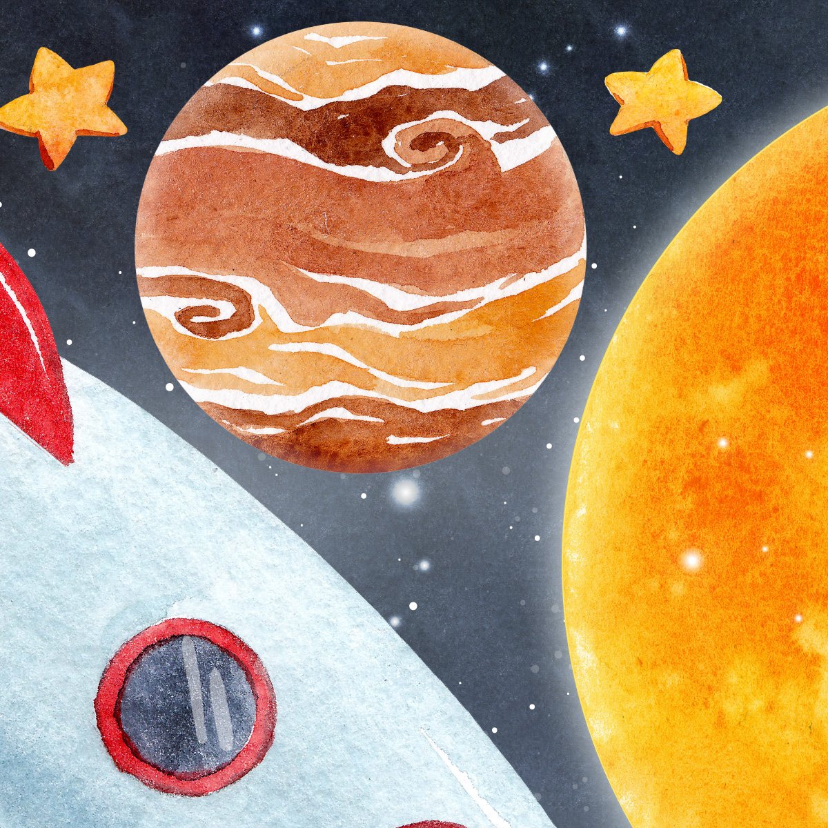 Kolorowe naklejki na ścianę do pokoju chłopca słońce, planety i kosmos