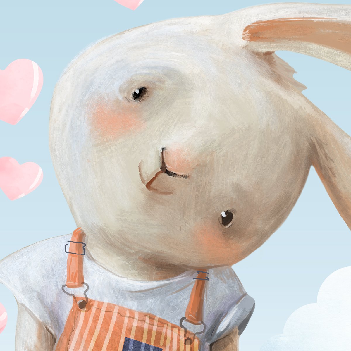 Naklejka na ścianę do pokoju chłopca dwa zające