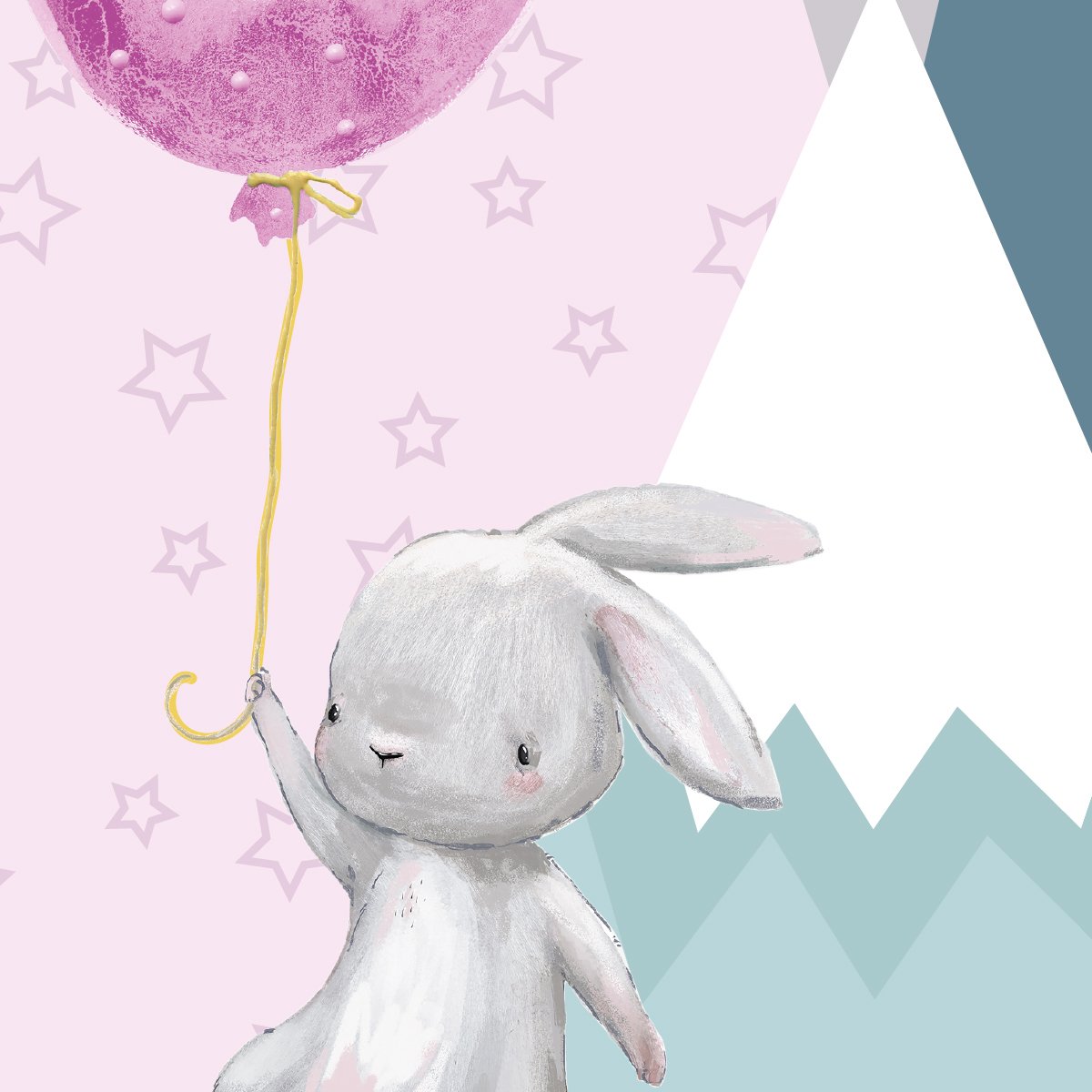 Naklejki do pokoju dziecka baloniki i różowe góry#kolor_rozowy