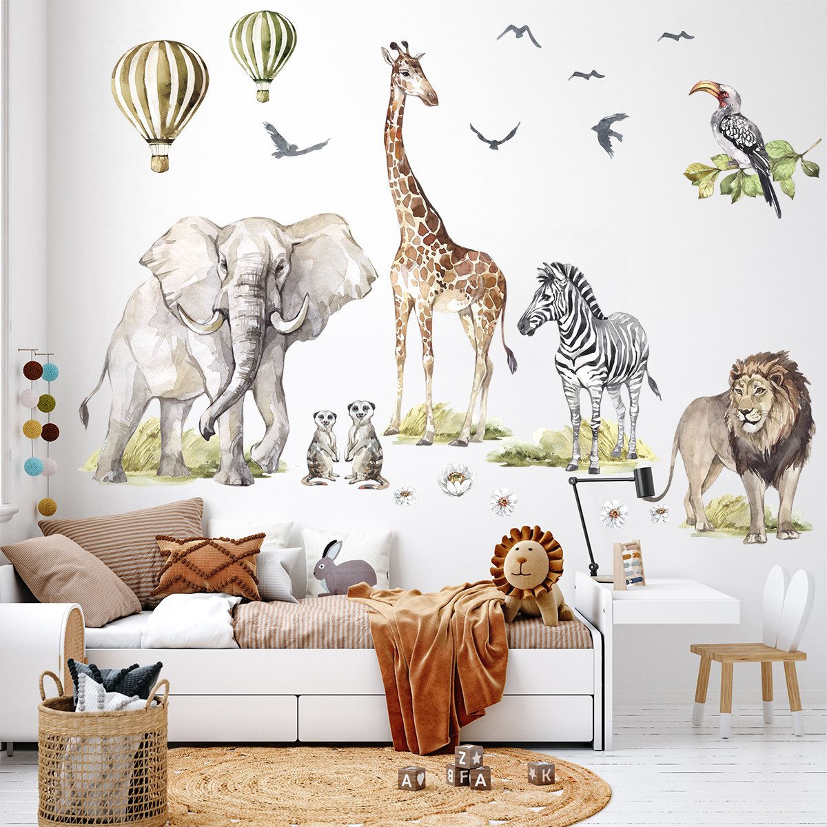 Wall stickers for children with African animals - large set – MagicalRoom®  Polska