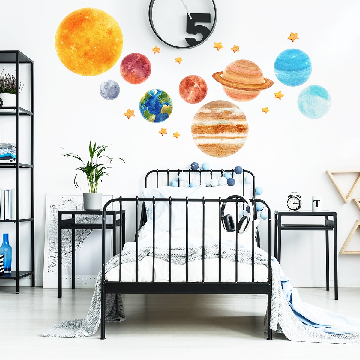Naklejki do pokoju dziecięcego układ słoneczny i gwiazdy