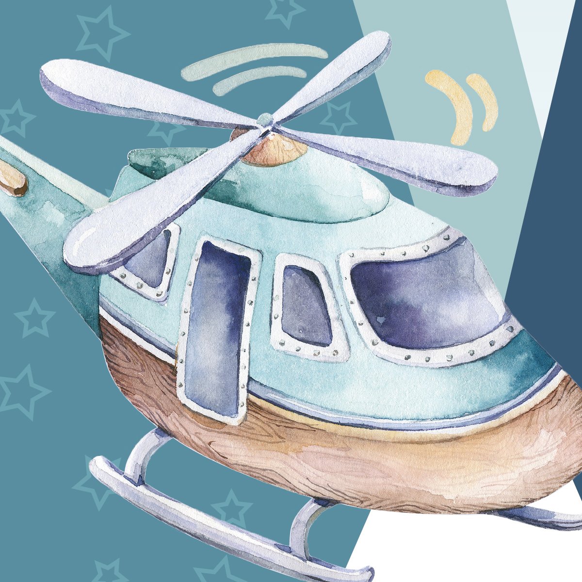 Naklejki dla dzieci niebieskie góry i latające balony