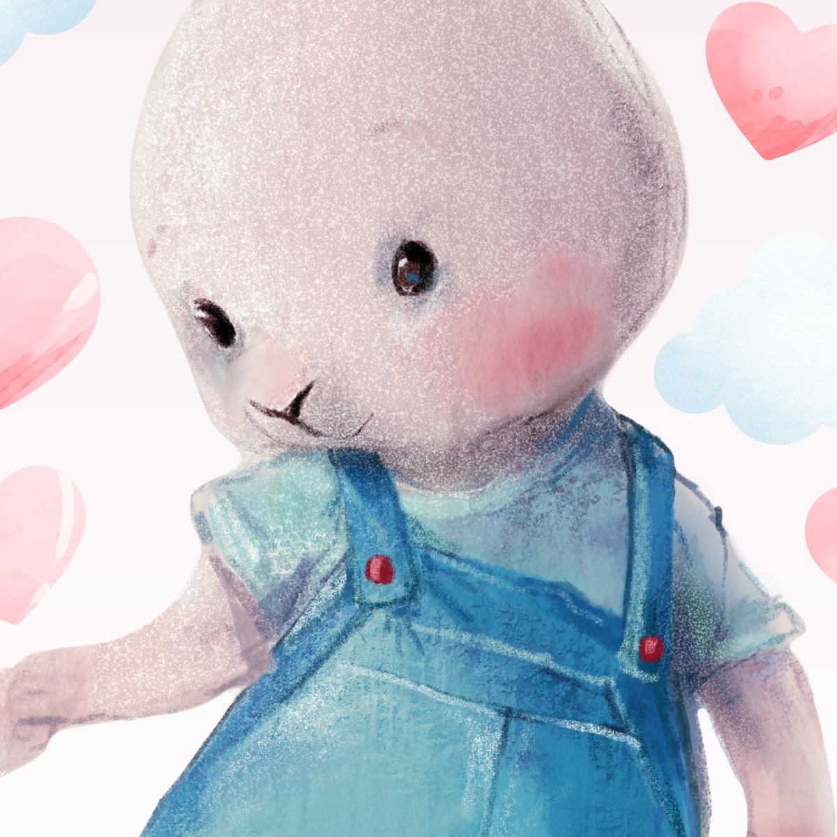 Duże naklejki na ścianę króliki i serca do przedszkola