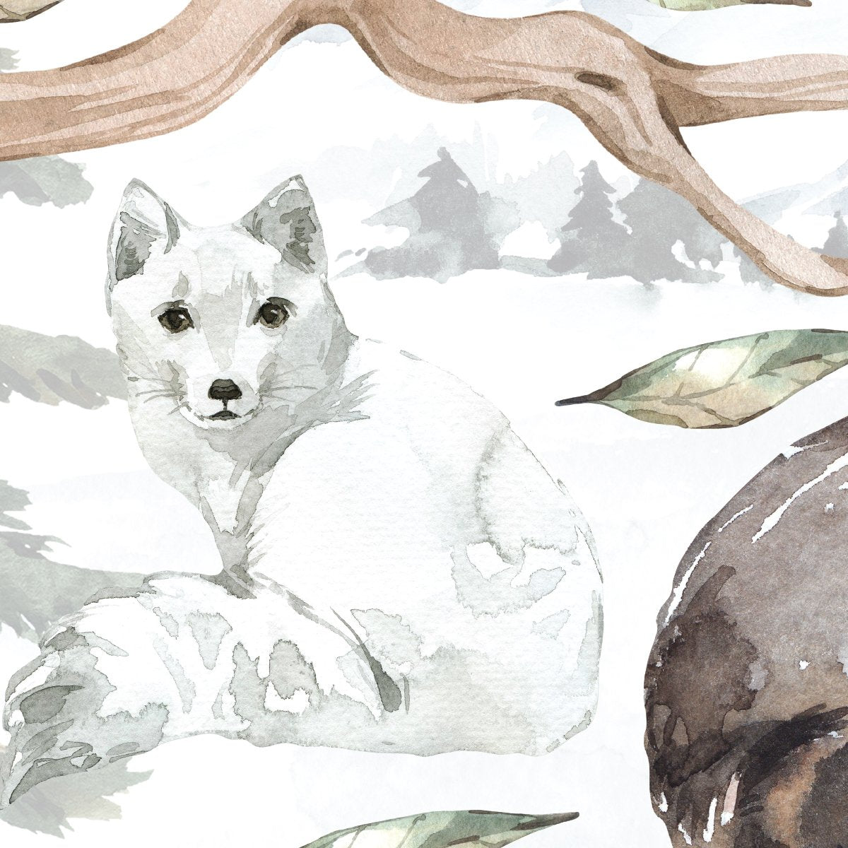 Naklejki na ścianę dla dziewczynki lisek i szop