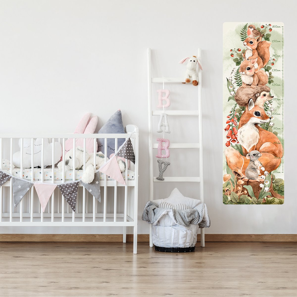 Naklejki miarka wzrostu zwierzęta leśne