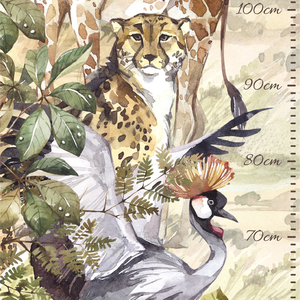 Naklejki ścienne miarka wzrostu zwierzęta afrykańskie