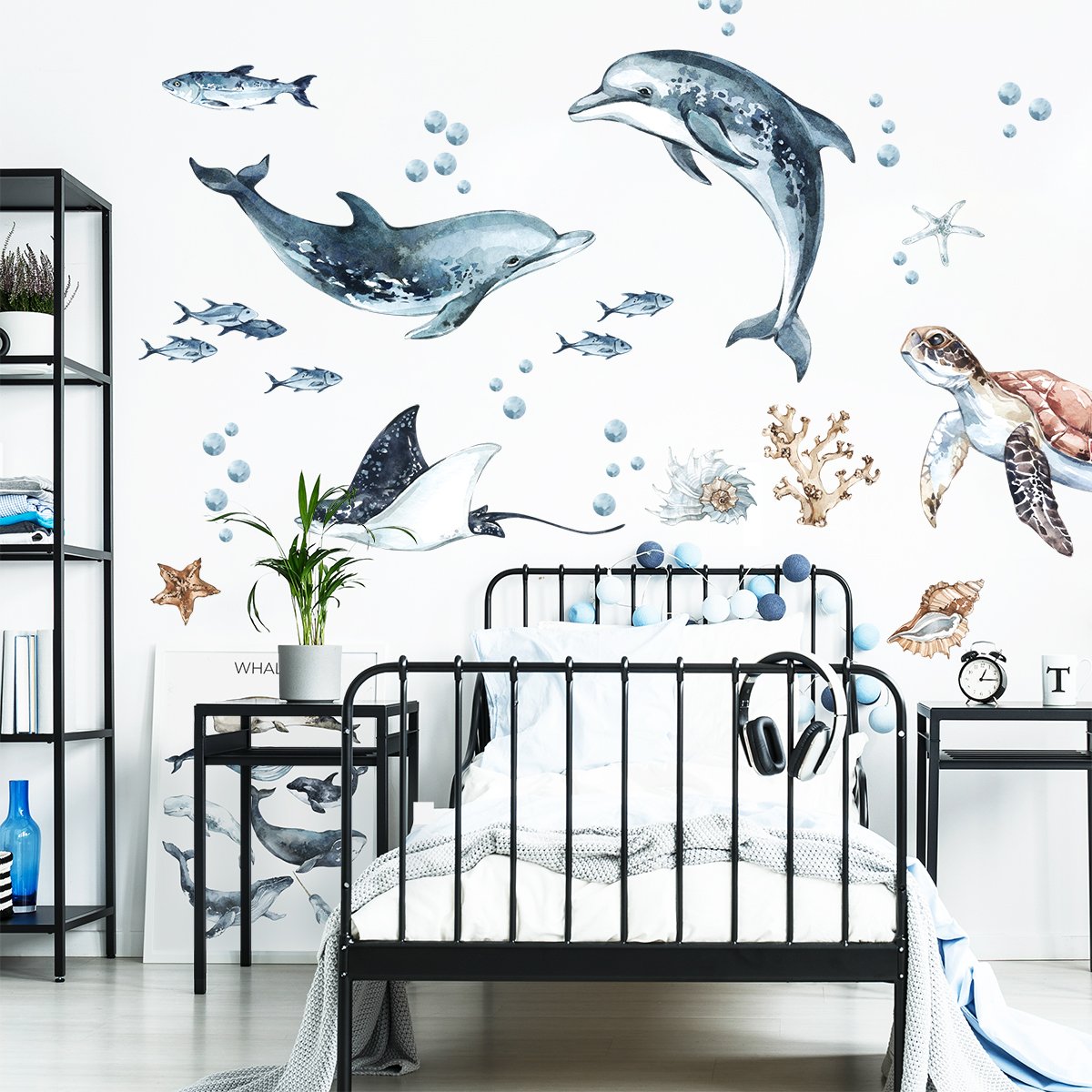 Naklejki na ścianę - delfiny, żółw i zwierzęta morskie
