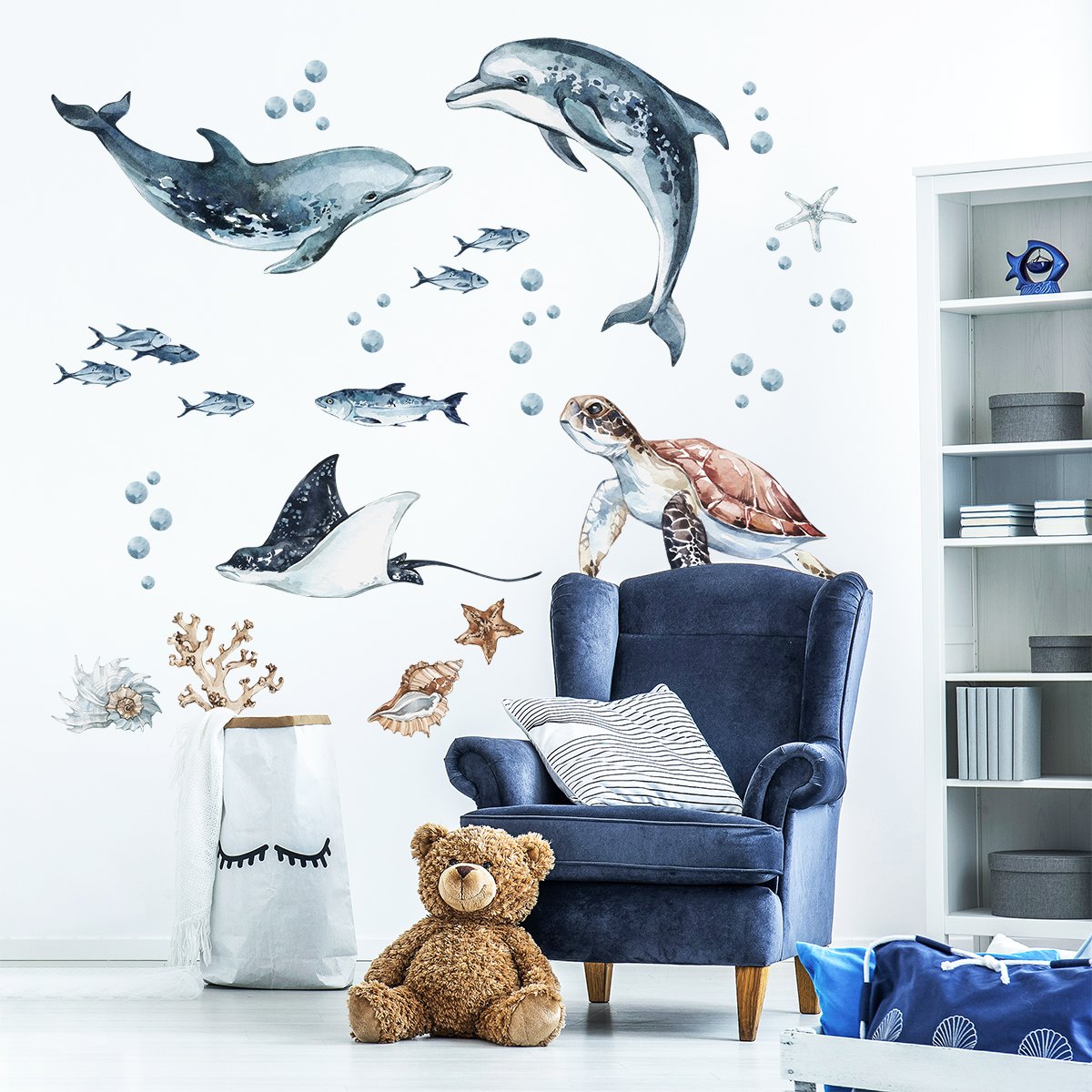 Naklejki na ścianę ryby i zwierzęta morskie