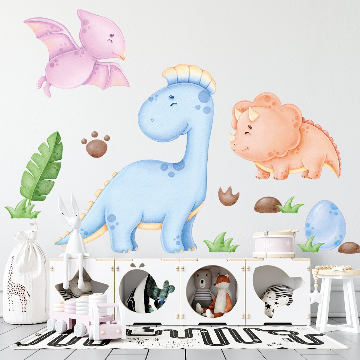 Naklejka na ścianę do pokoju dziecięcego dinozaury