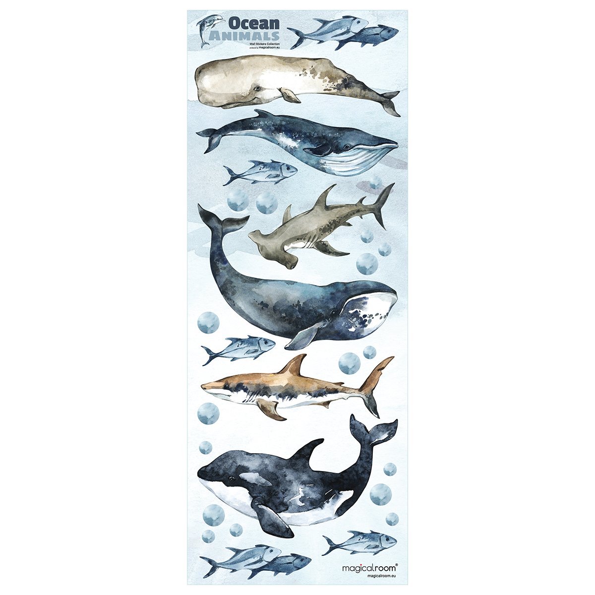 Naklejki na ścianę dla dzieci ocean i ryby