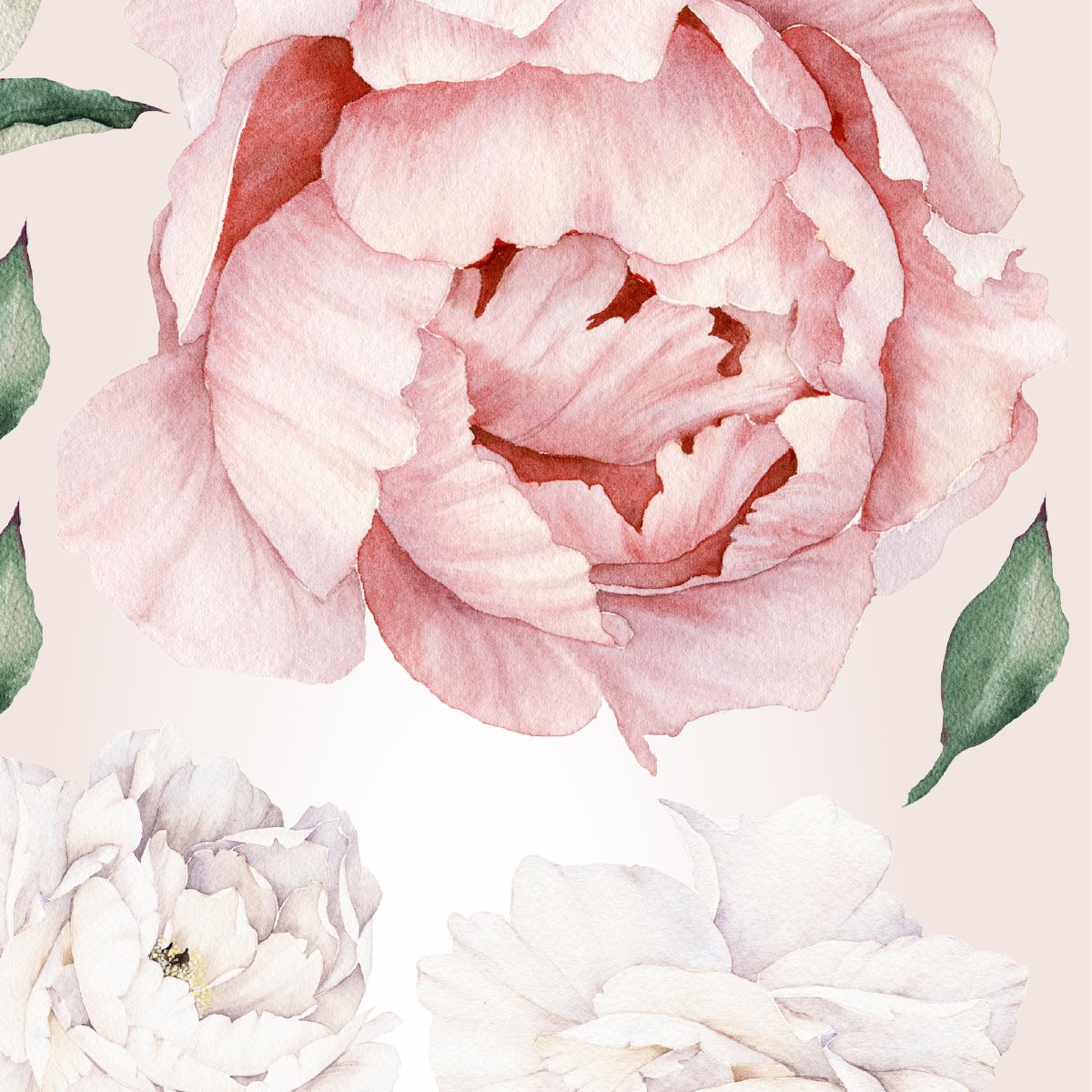 Naklejki na ścianę kwiaty dla dziewczynki#kolor_brzoskwiniowy