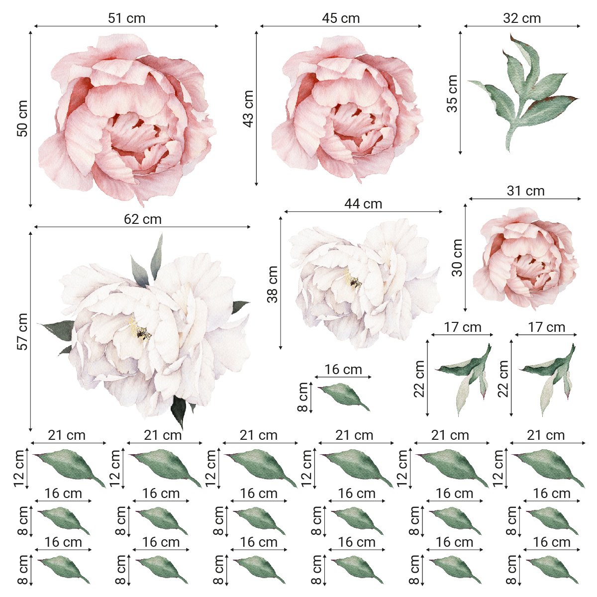Naklejki na ścianę rośliny do salonu kosmetycznego#kolor_brzoskwiniowy