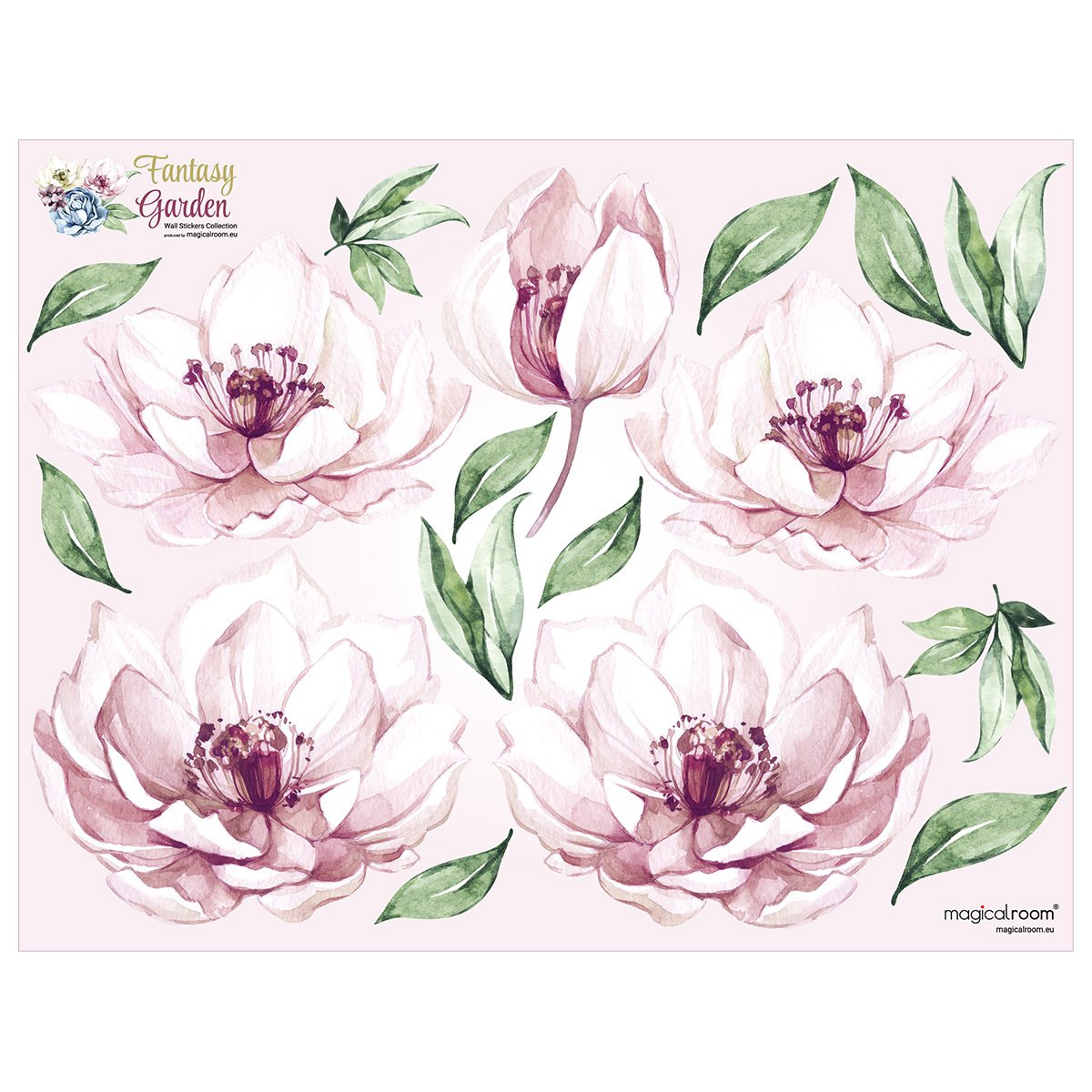 Naklejki na ścianę do sypialni różowe kwiaty#kolor_rozowy