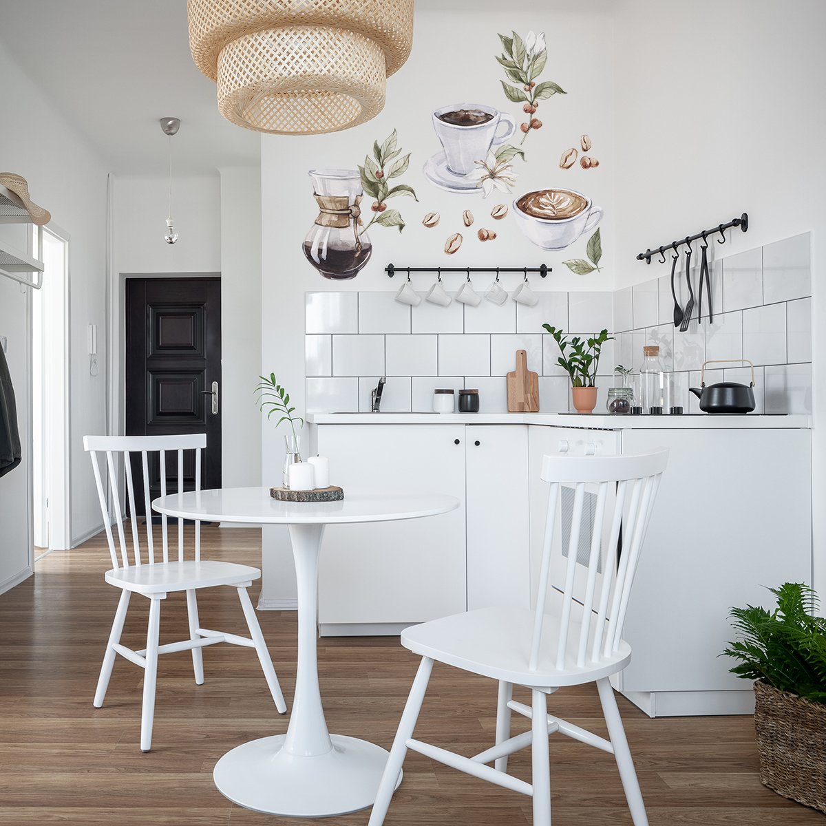 Naklejki na ścianę do kuchni - filiżanki kawy