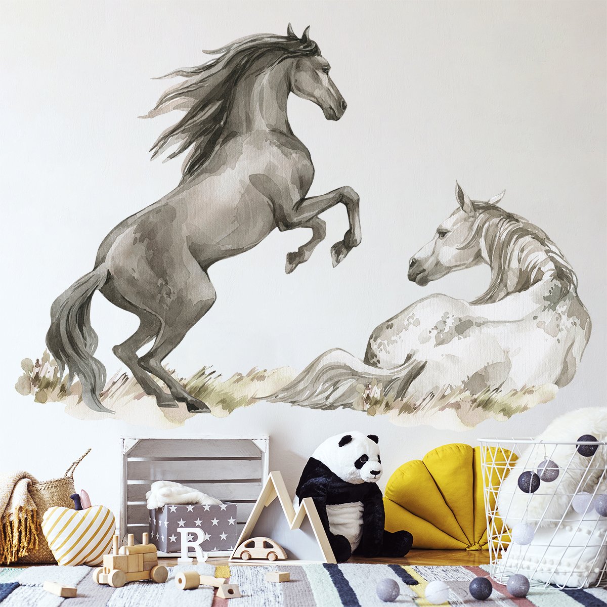 Naklejki na ścianę do pokoju dziecięcego - konie