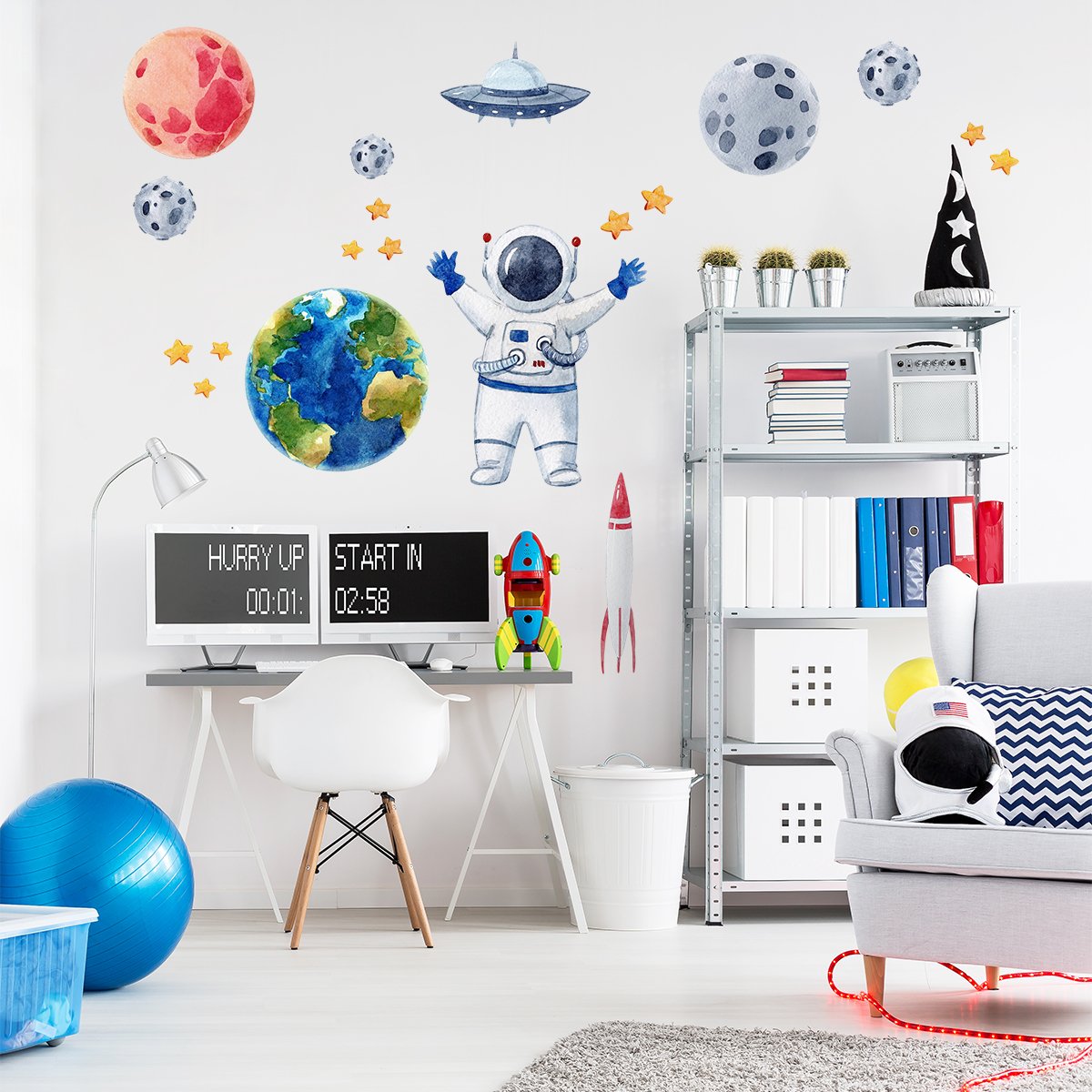 Naklejki na ścianę dla chłopca kosmos, wszechświat