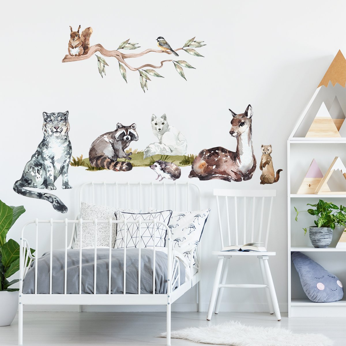 Naklejki na ścianę dla dziewczynki leśne zwierzęta