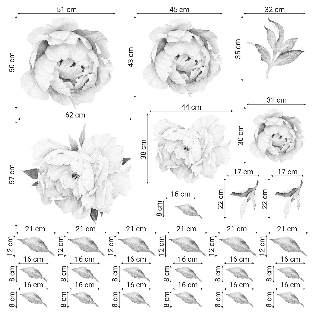 Naklejki na ścianę rośliny do salonu fryzjerskiego#kolor_szary