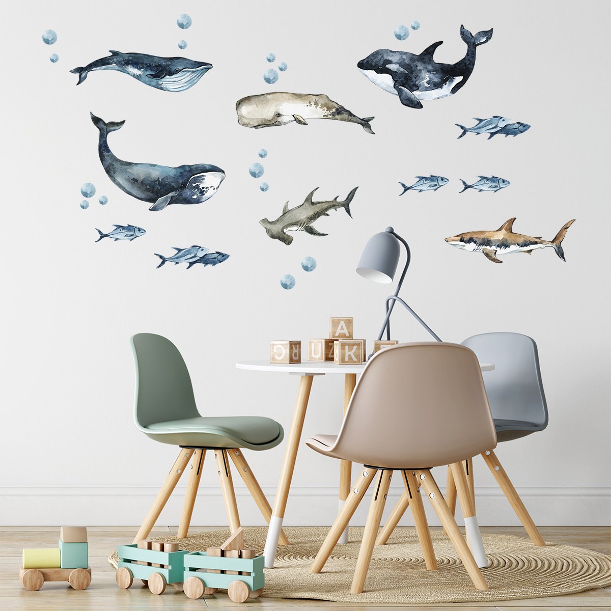 Naklejki na ścianę wodne zwierzęta morskie
