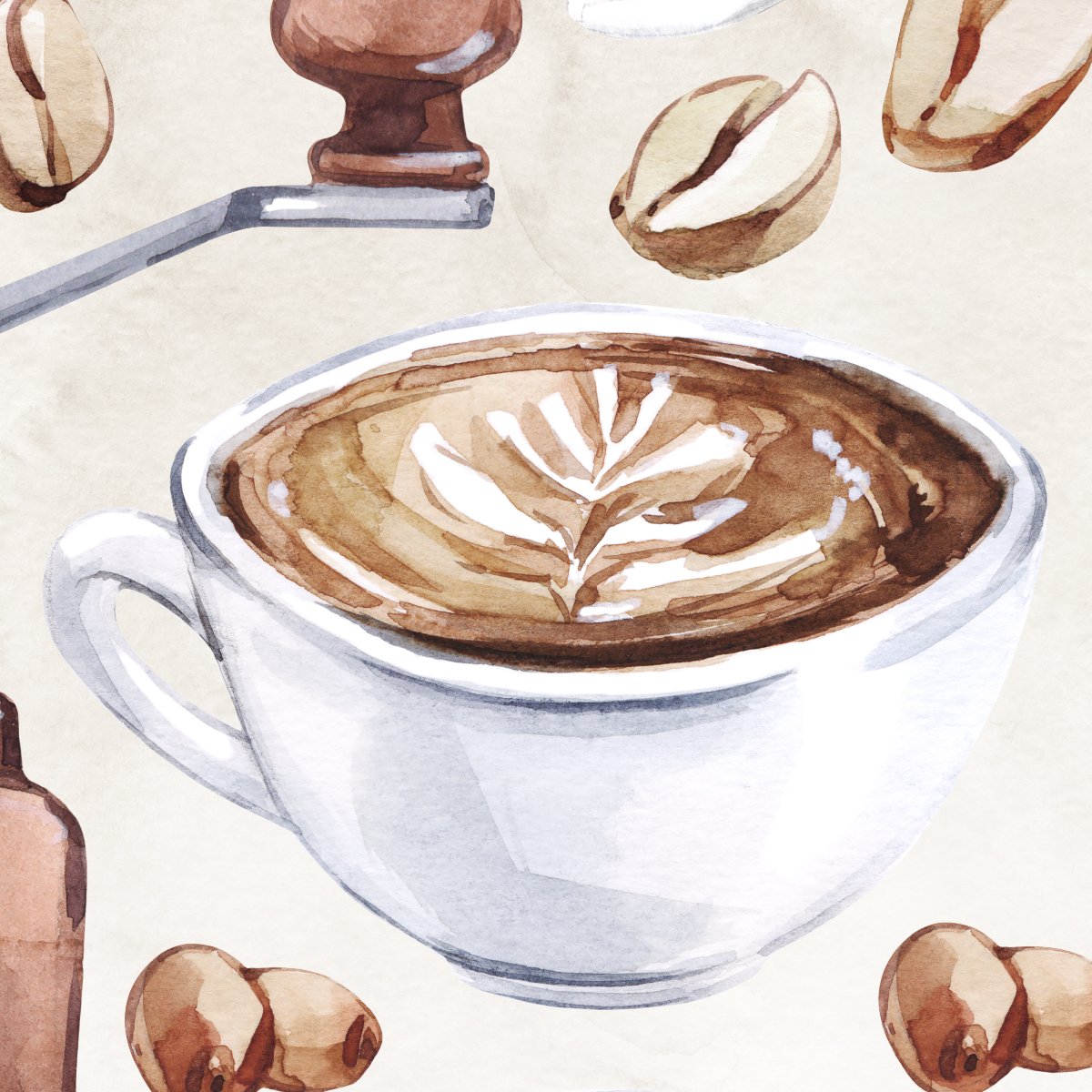 Naklejki na ścianę do kuchni z roślinami kawy