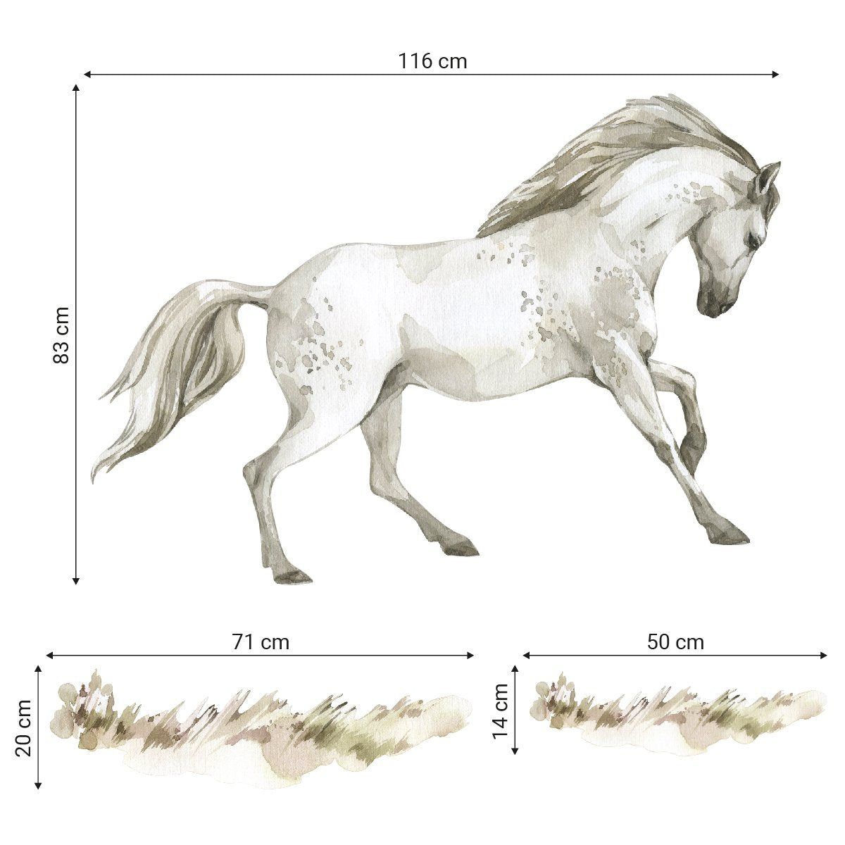 Naklejki na ścianę do pokoju dzieci zwierzęta koń