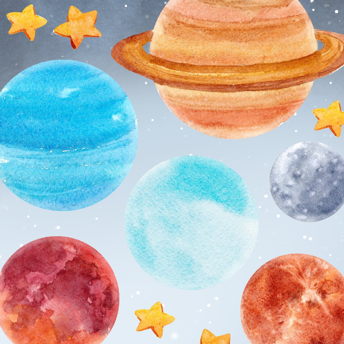 Kolorowe naklejki na ścianę planety, mars, merkury, ziemia i słońce