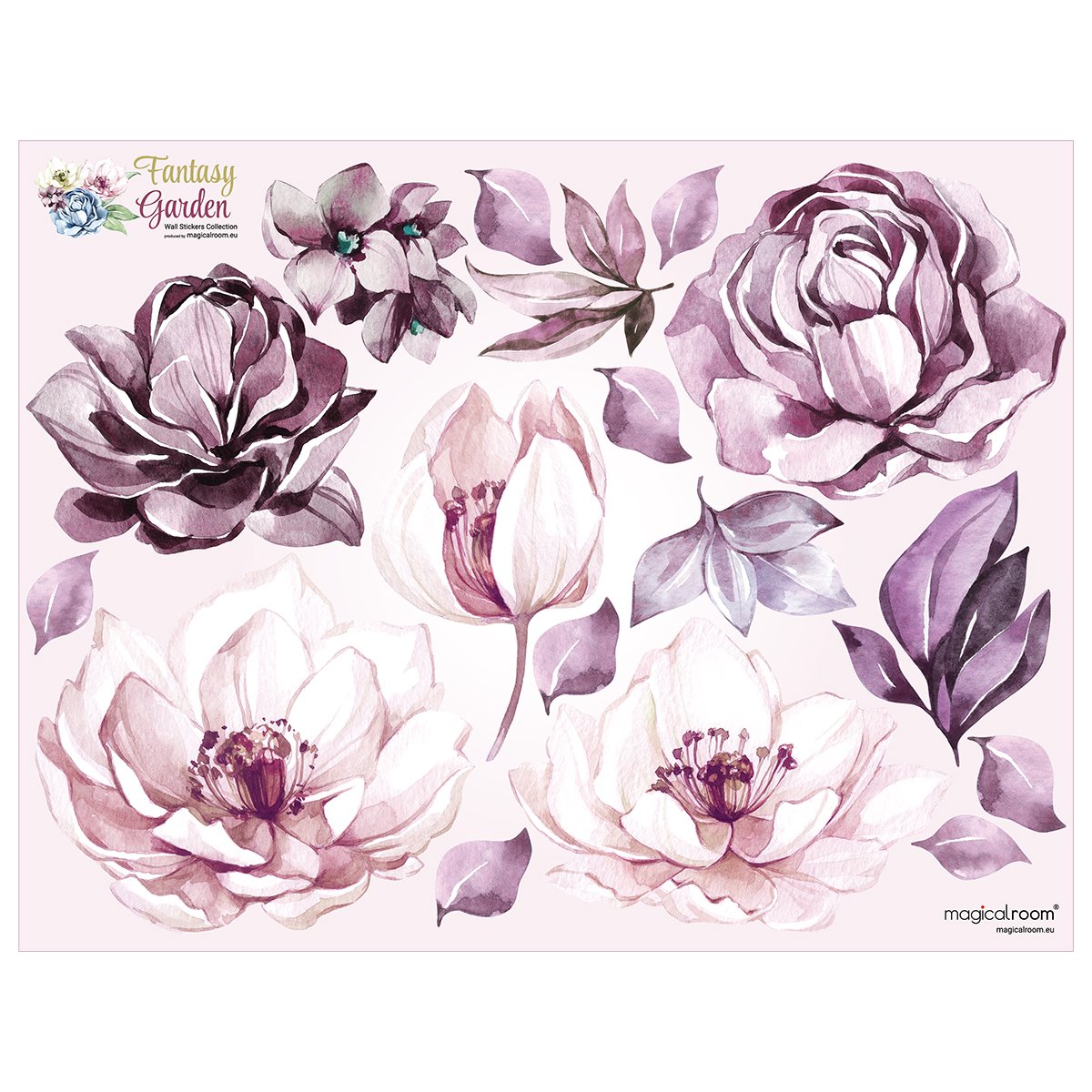 Naklejki ścienne kwiaty do salonu#kolor_rozowy
