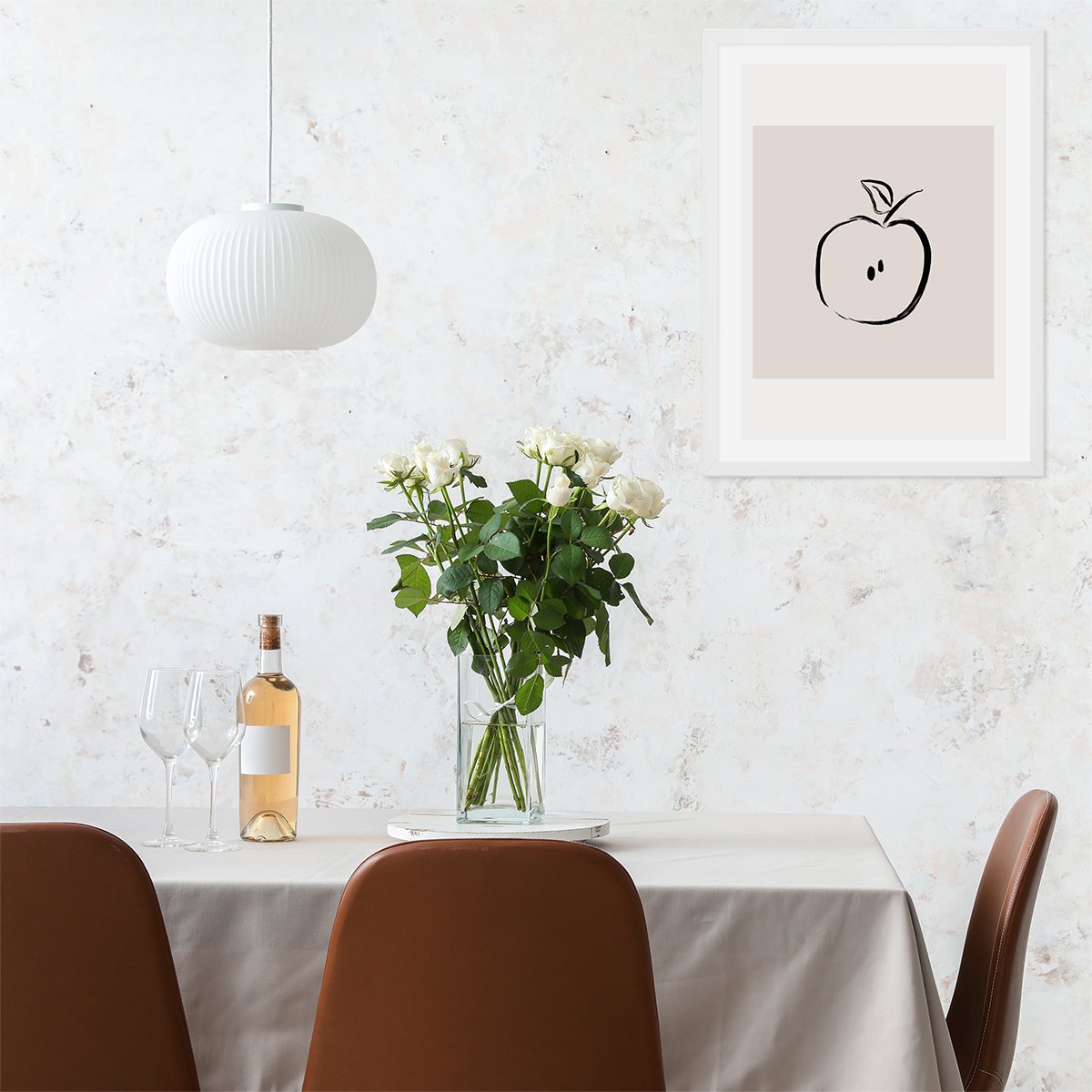 Plakat 40x50 cm do jadalni abstrakcja jabłko