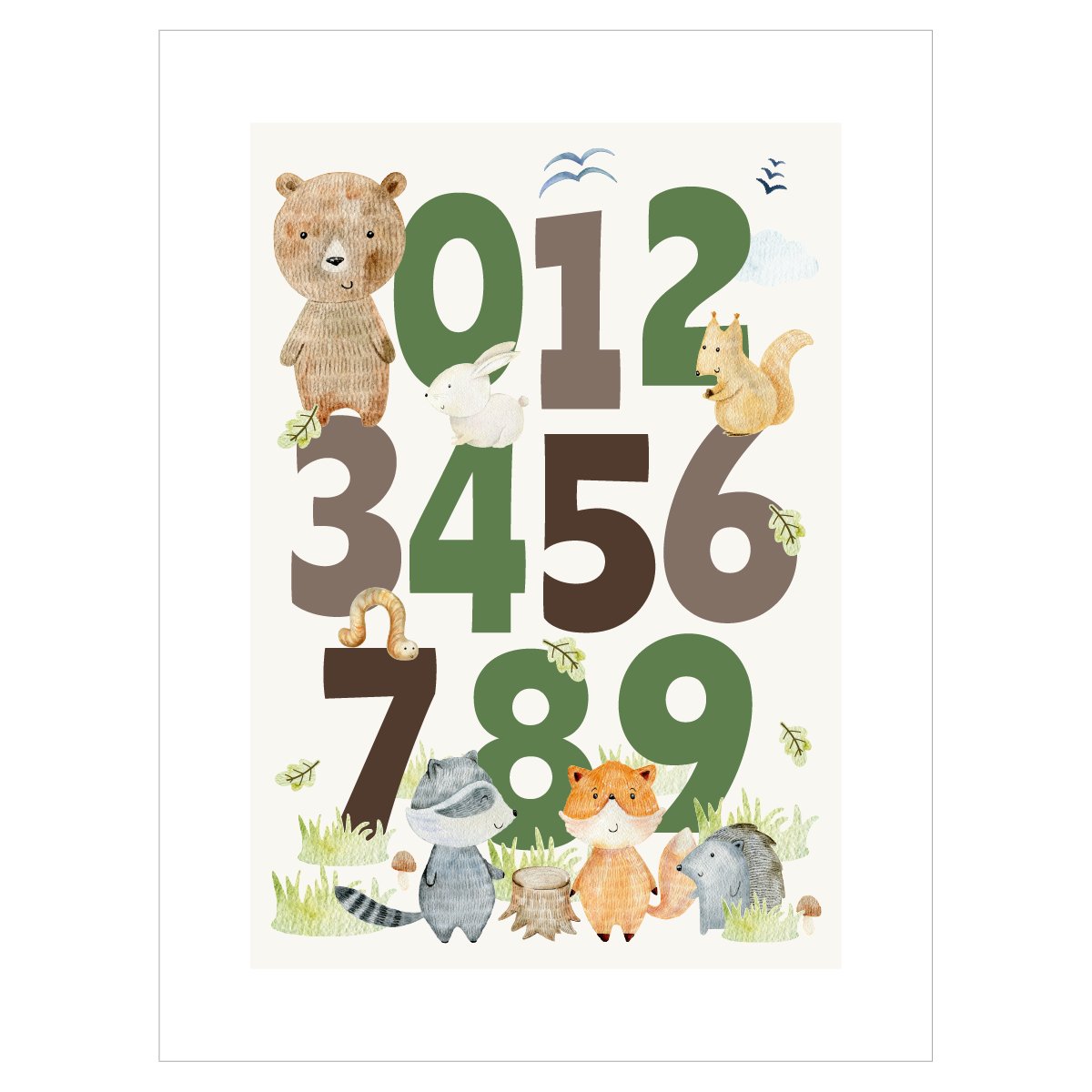 Plakat edukacyjny dla dzieci - cyfry