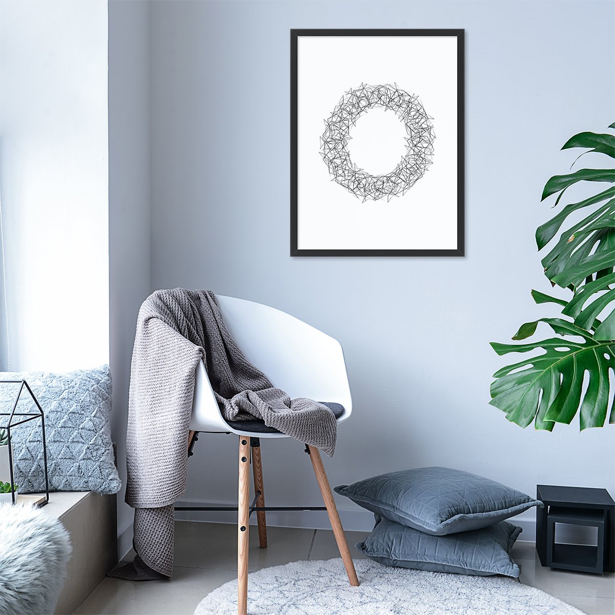 Plakat czarno-biały 50x70 cm z ramą w zestawie