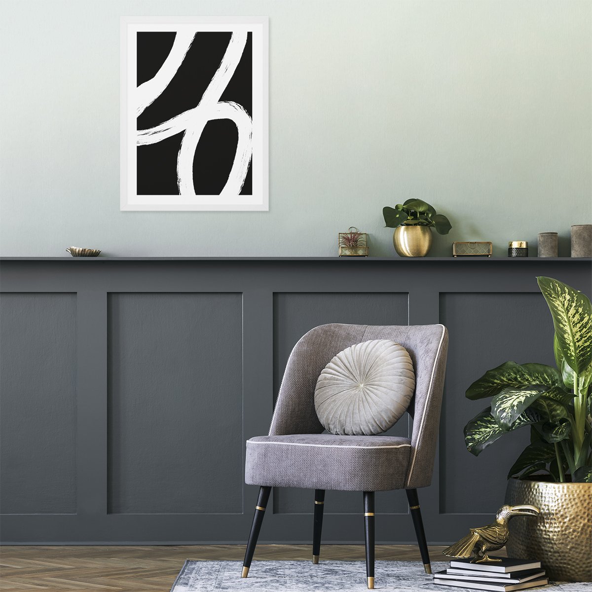 Plakat na ścianę czarno biały do salonu