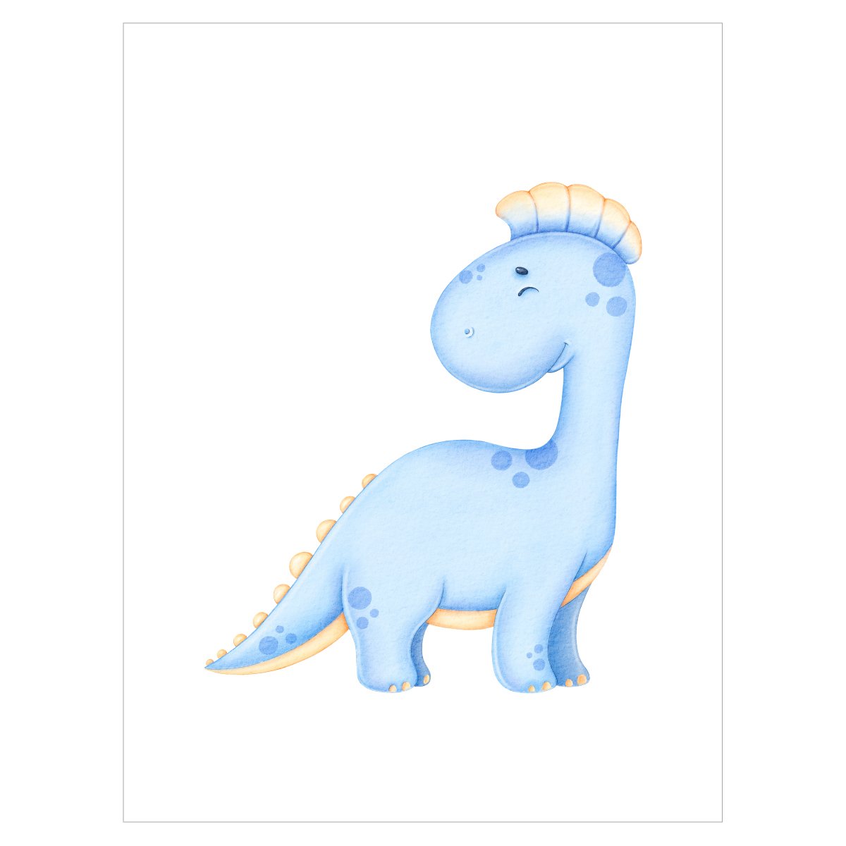 Plakat na ścianę dla dzieci - niebieski dinozaur