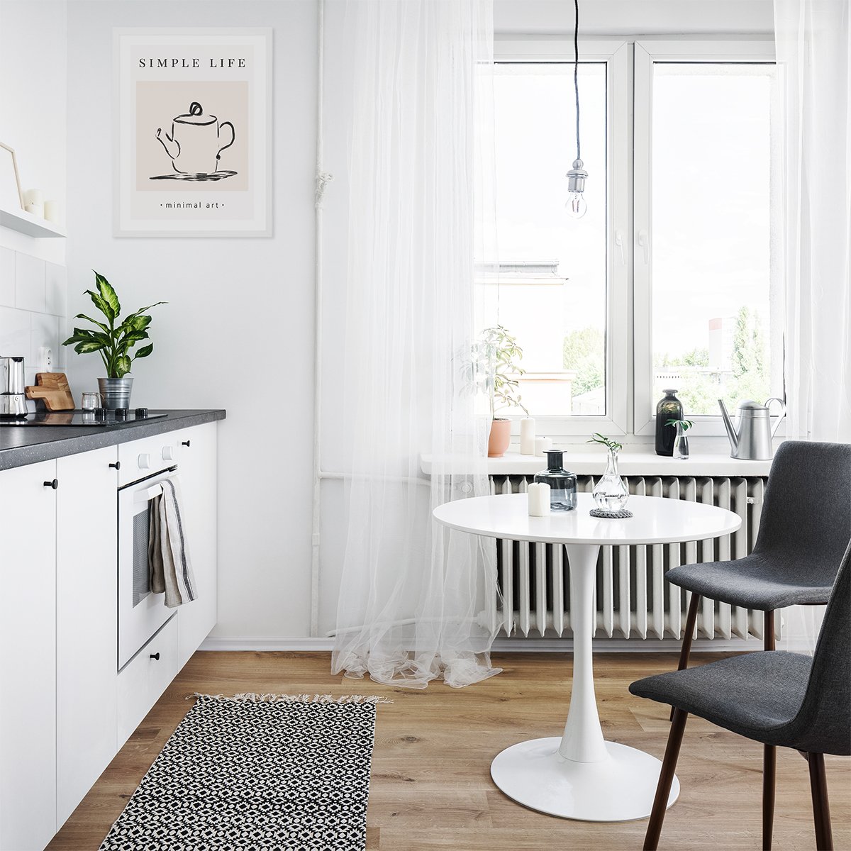 Plakat 40x50 cm z biała ramą do kuchni czajnik