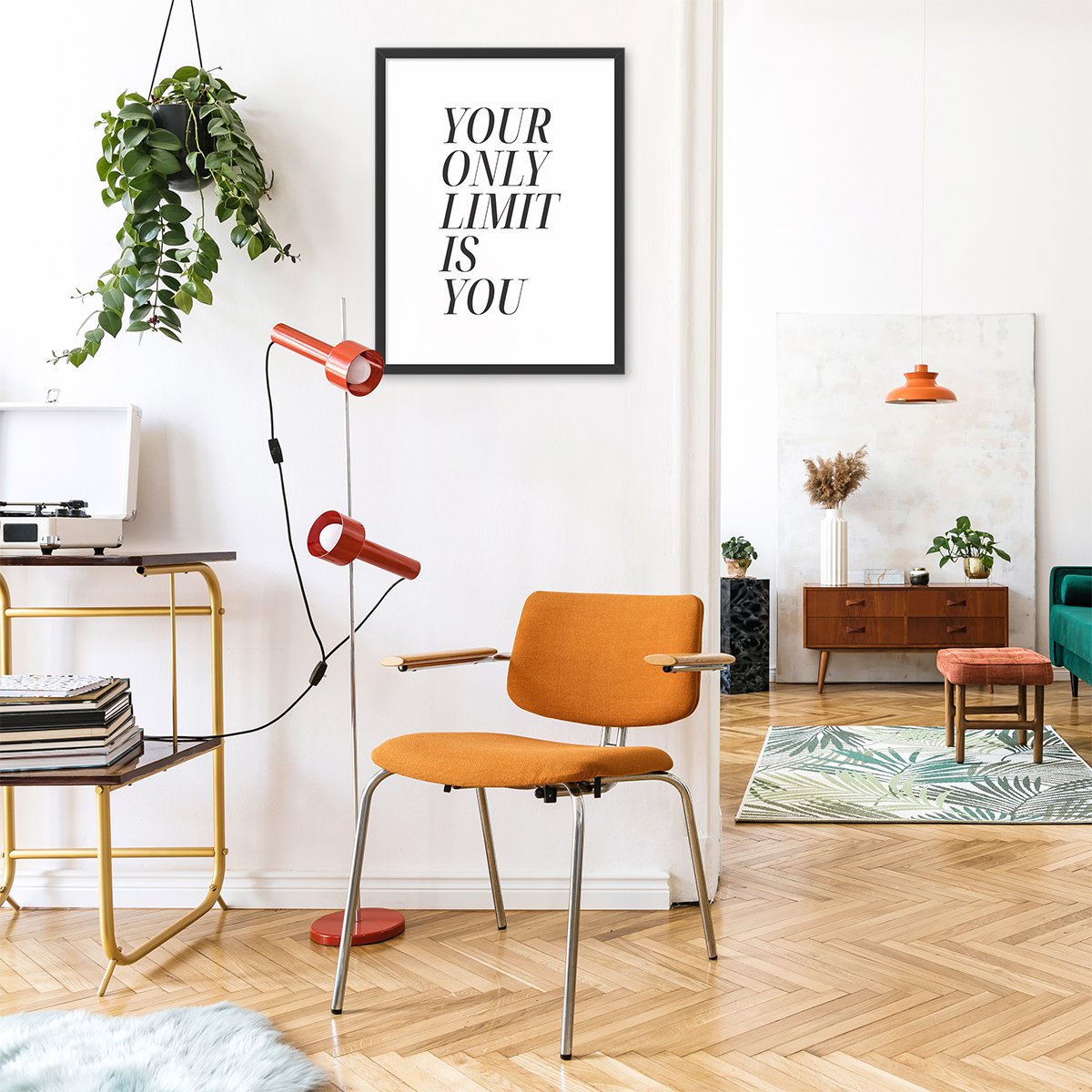 Plakat z napisem do pokoju młodzieżowego z czarna ramka