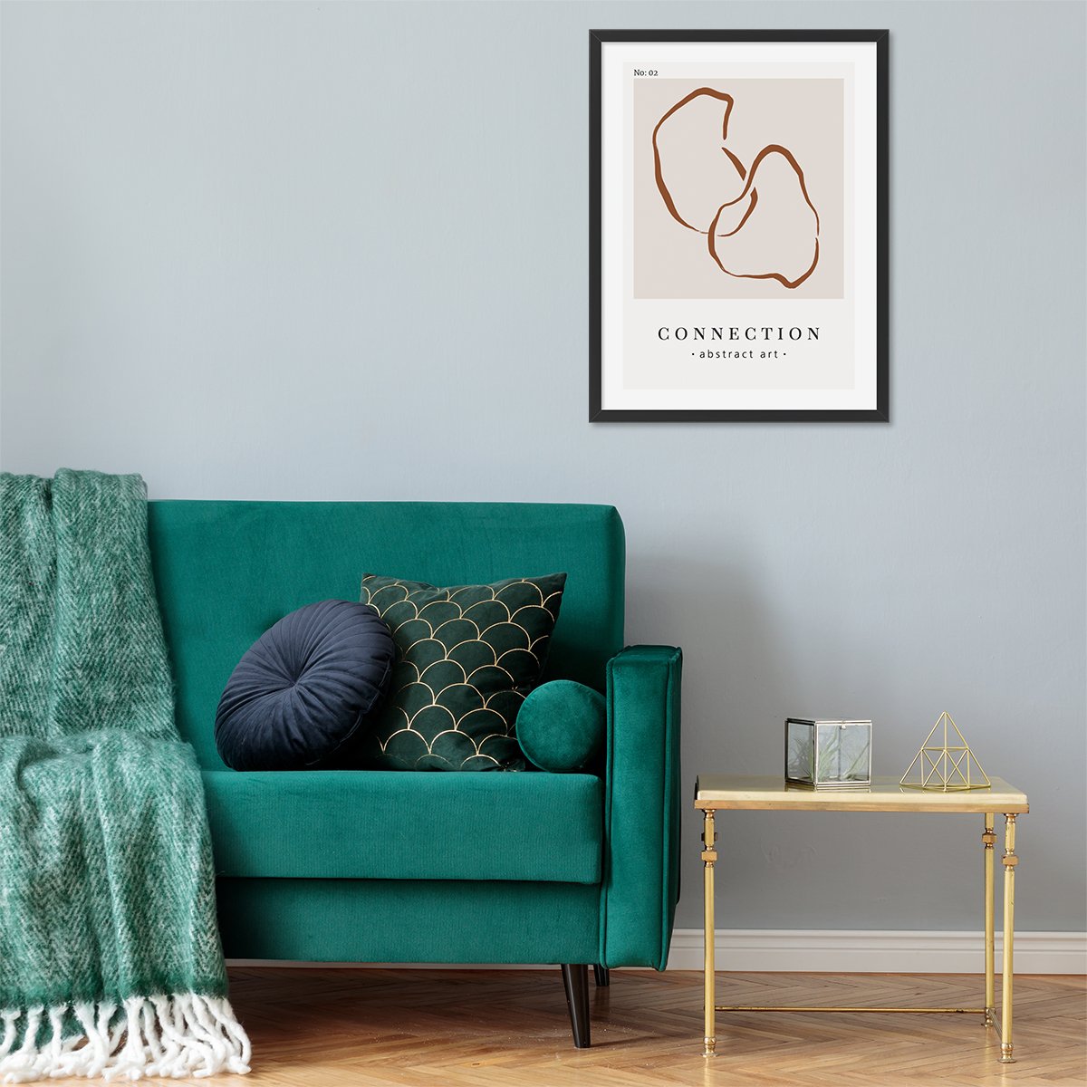 Plakat do salonu abstrakcja z czarną ramą