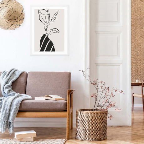 Plakat na ścianę do salonu roślina abstrakcja