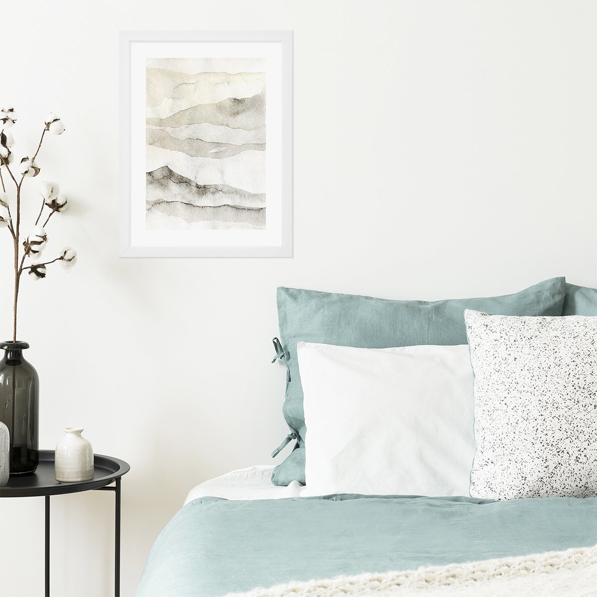 Plakat 30x40 cm w białej ramie do sypialni sztuka