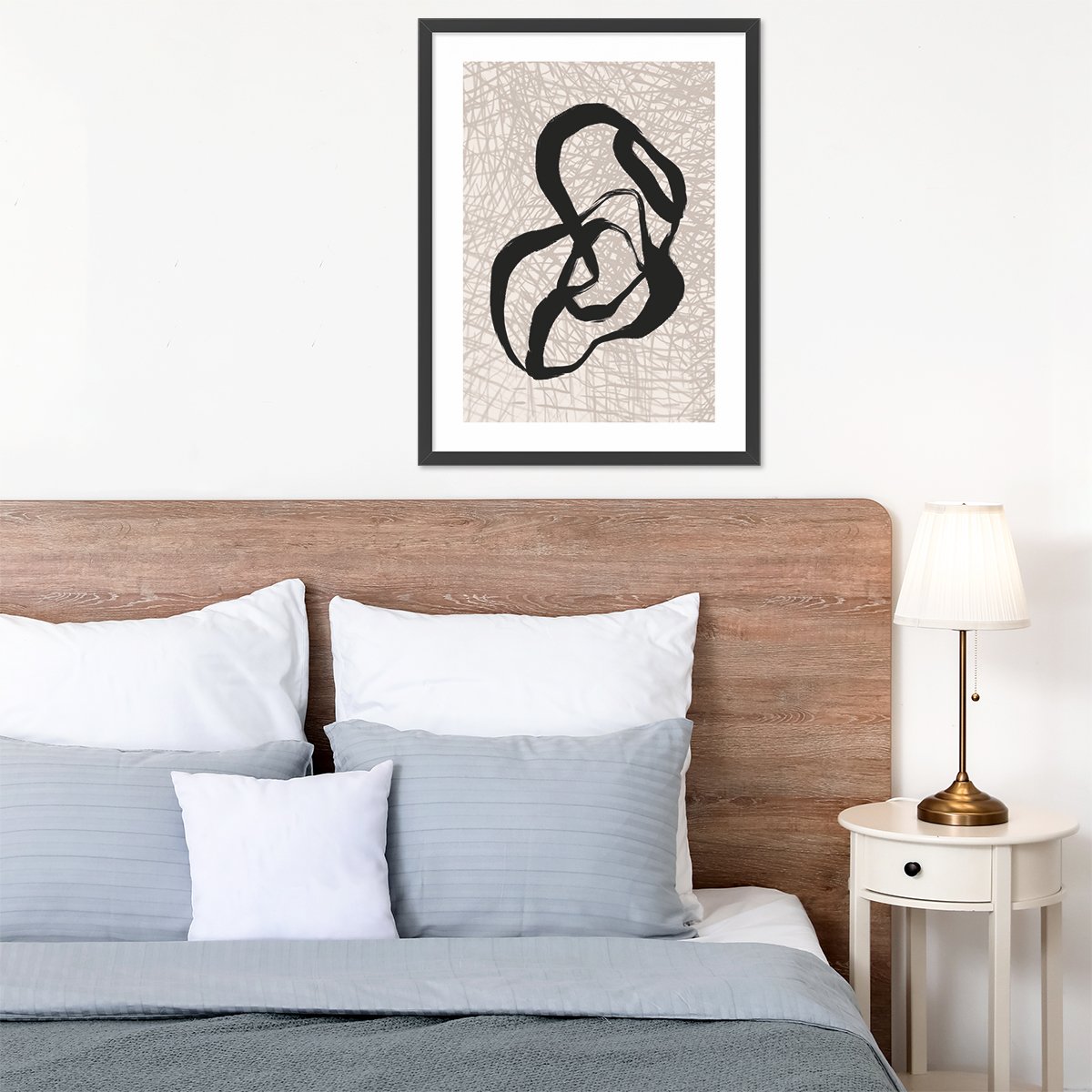 Plakat na ścianę 40x50 cm do sypialni sztuka w czarnej ramce