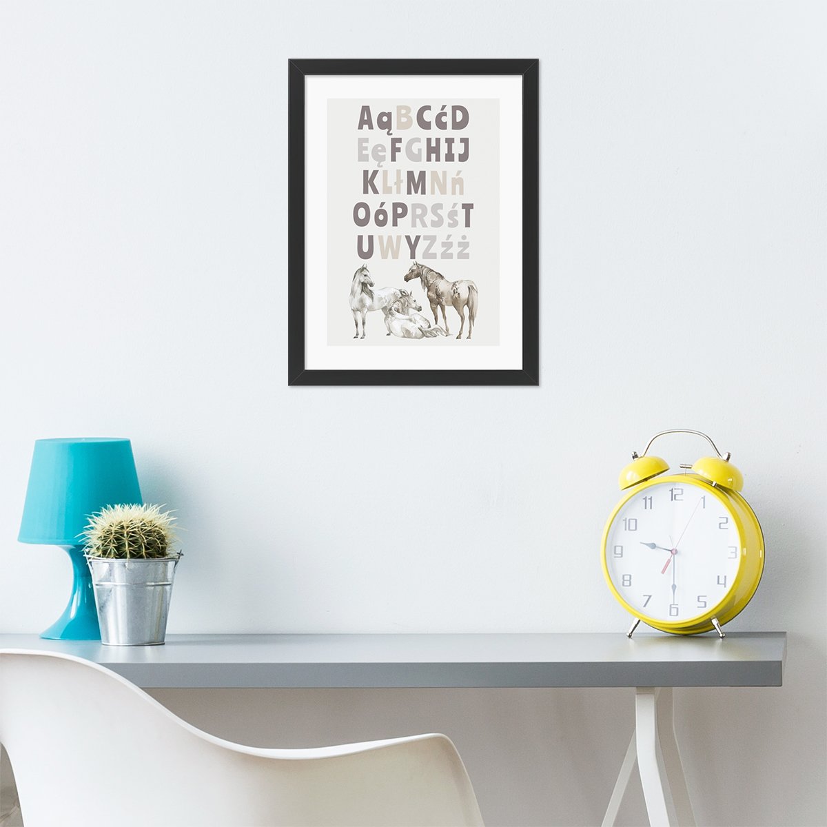 Plakat edukacyjny polski alfabet i zwierzęta