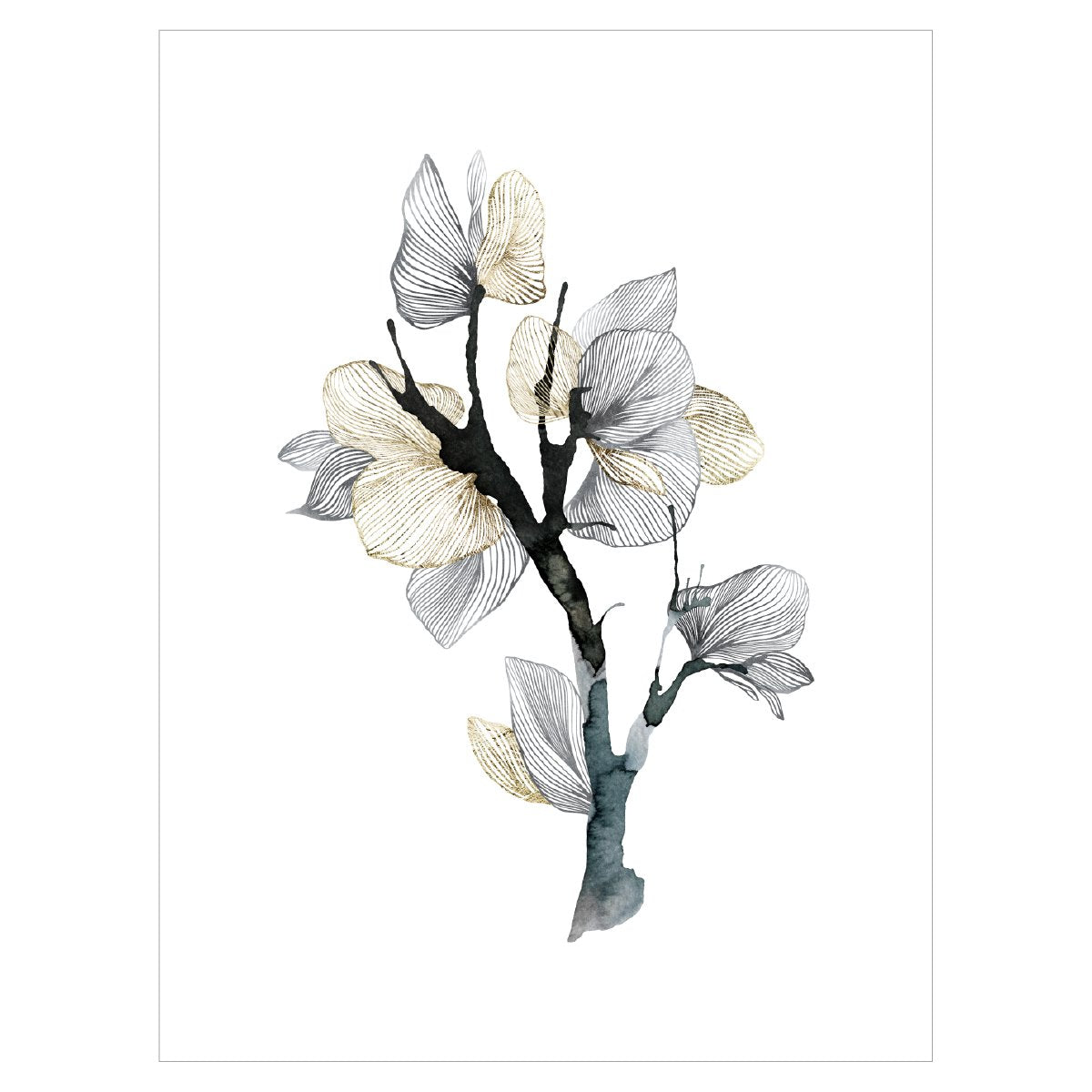 Plakat do sypialni rośliny - grafika nowoczesna